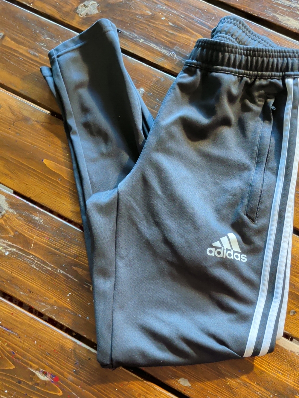 adidas Grey Track Pants with White Stripes Climate Cool Skinny Ankle